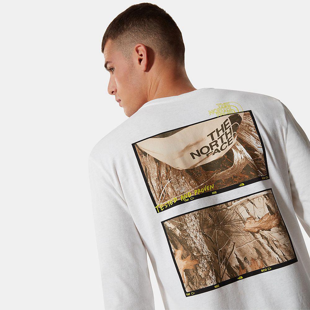 The North Face Base Fall Graphic Ανδρικα Μπλούζα Με Μακρύ Μανίκι - Ασπρα (XNBS03568)